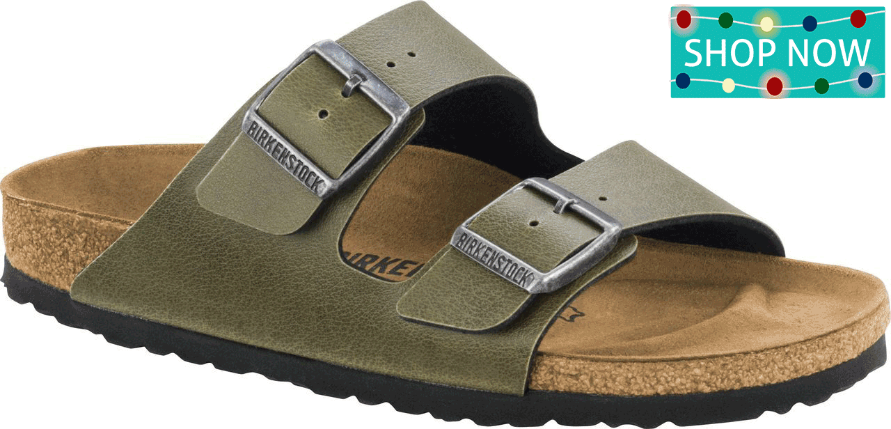 Birkenstock Arizona in Olive Pull Up Birko-Flor Birkenstock Arizona in Olive Pull Up Birko-Flor