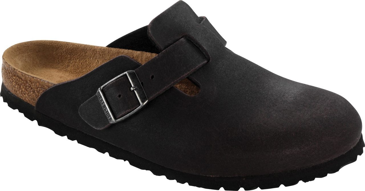 Birkenstock Boston Vegan in Anthracite Microfiber