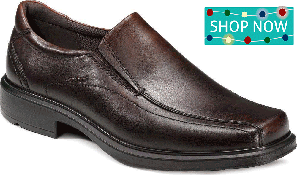 ECCO Men's Helsinki Bike Toe Slip On in Rust Brown