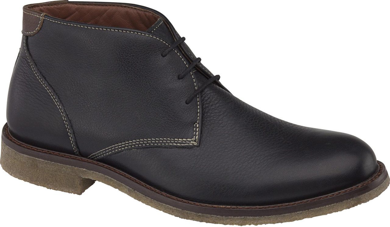Johnston & Murphy Copeland Chukka in Black Tumbled Full Grain