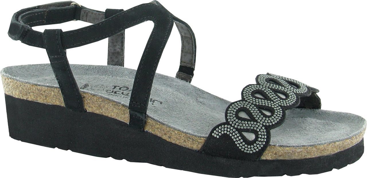 Naot Addie in Black with Silver Rivets