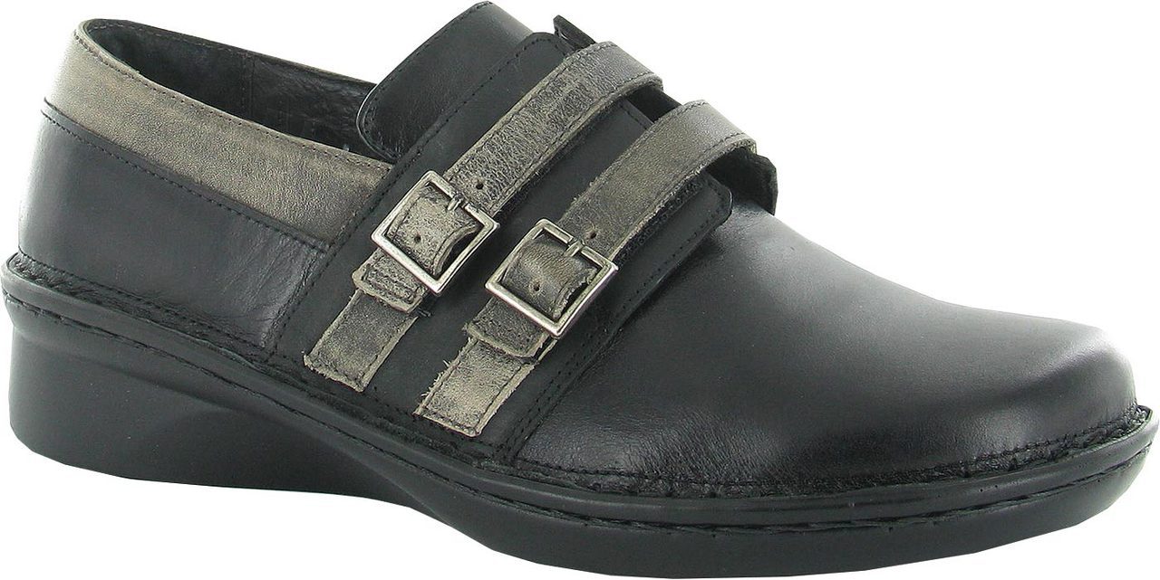 Naot Celesta in Black Madras/Oily Coal/Vintage Gray Leather