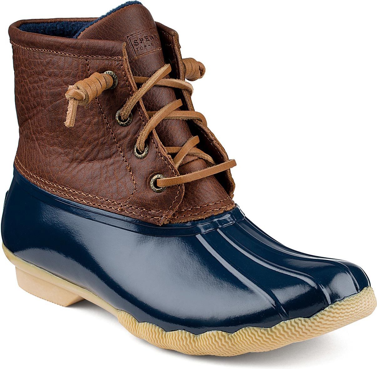 Sperry Saltwater Duck Boot in Tan/Navy