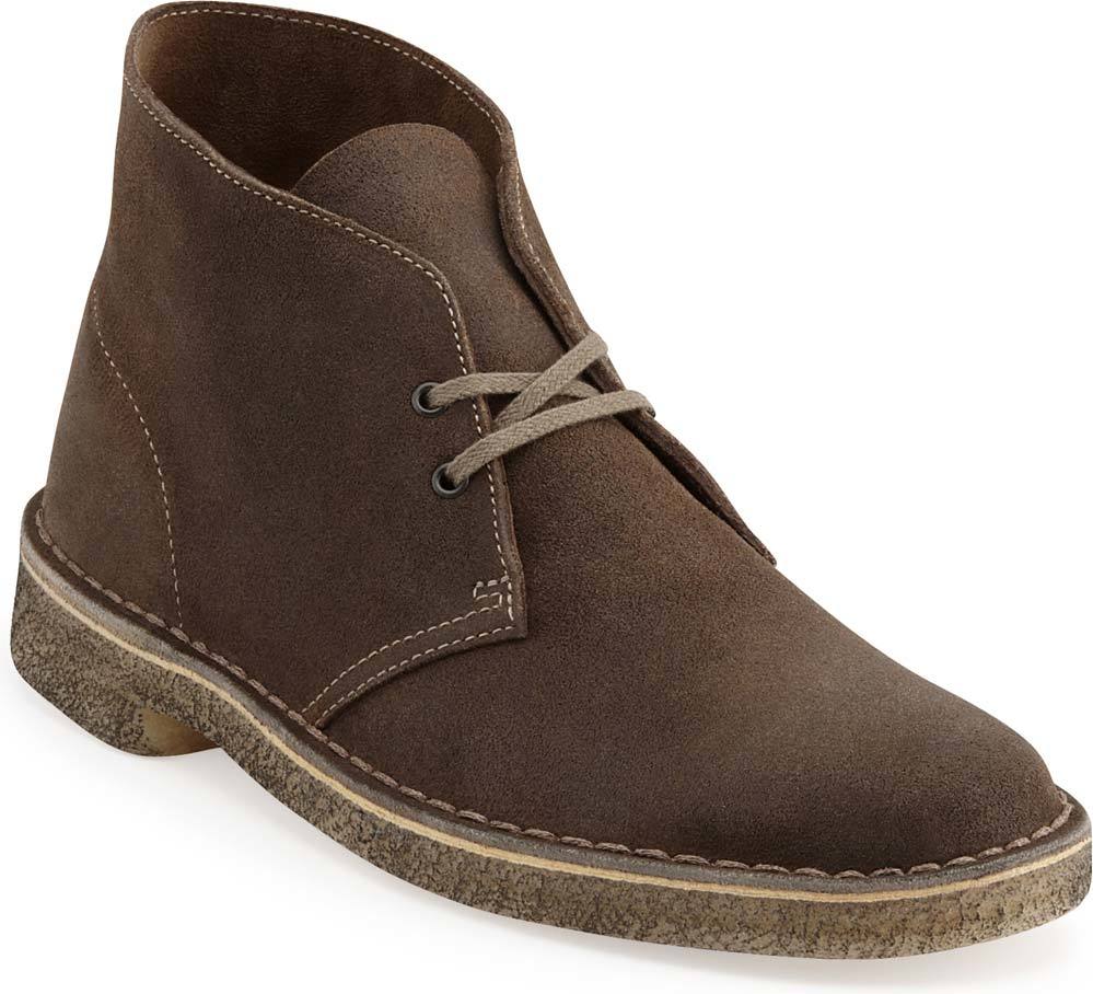 Clarks Men's Desert Boot in Taupe Distressed Suede
