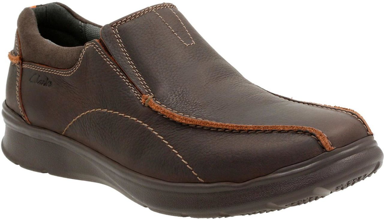 Clarks Mens Cotrell Step in Brown Oily Leather