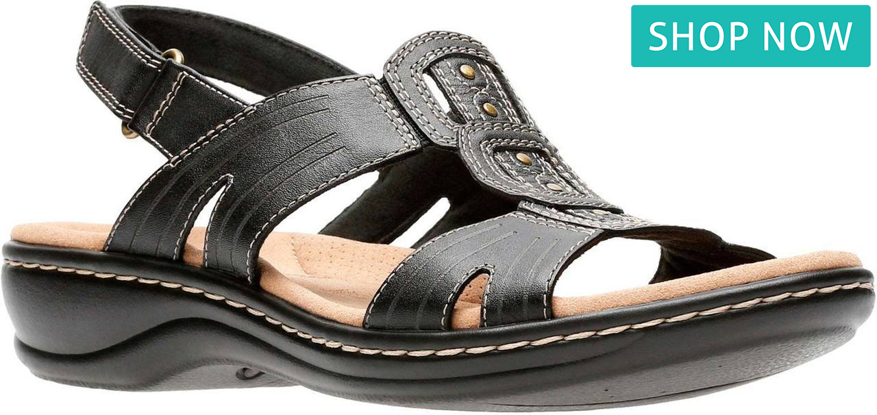 Clarks Women's Leisa Vine in Black Leather Clarks Women's Leisa Vine in Black Leather