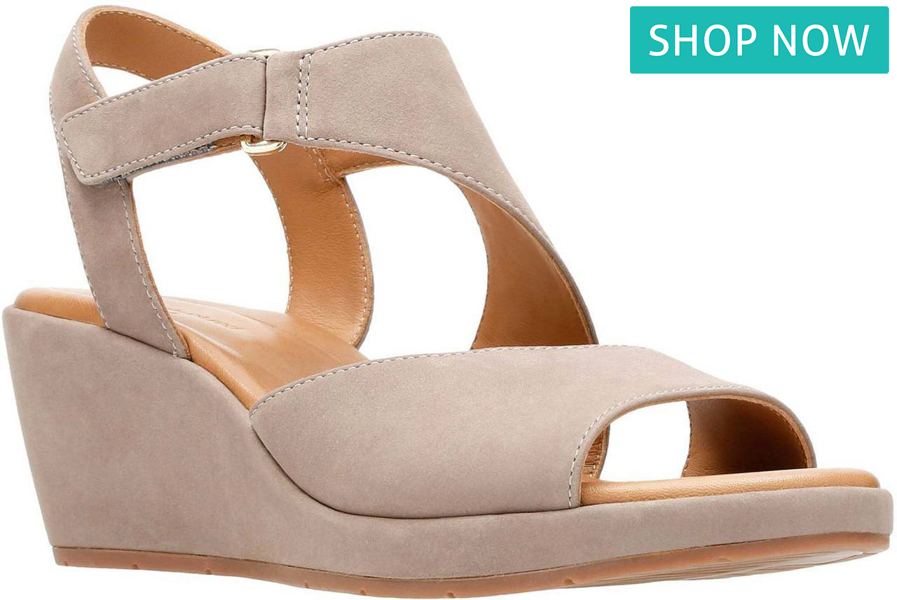 Clarks Women's Un Plaza Sling in Warm Grey Nubuck Clarks Women's Un Plaza Sling in Warm Grey Nubuck