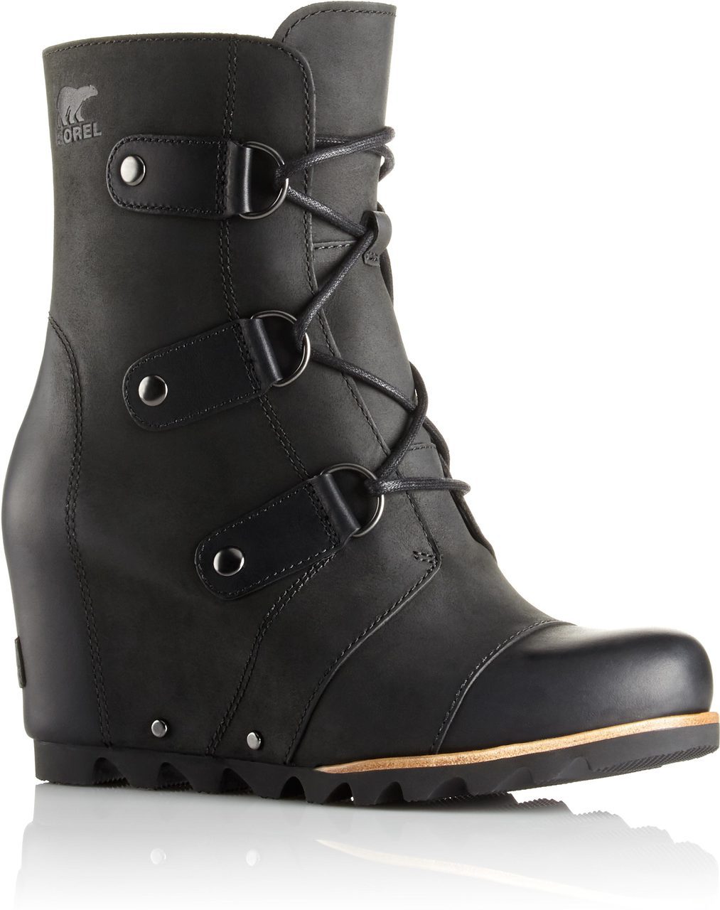 Sorel Joan of Arctic Wedge Mid in Black Quarry