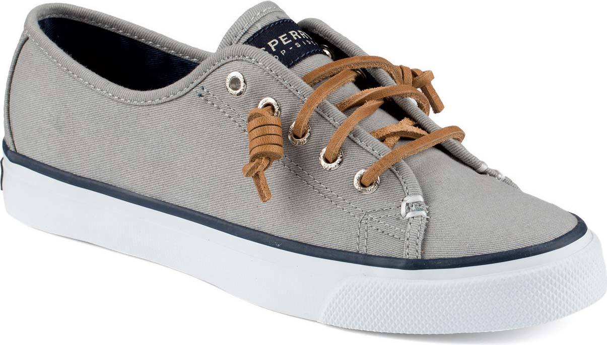 Sperry Seacoast Canvas in Light Charcoal Burnished Canvas